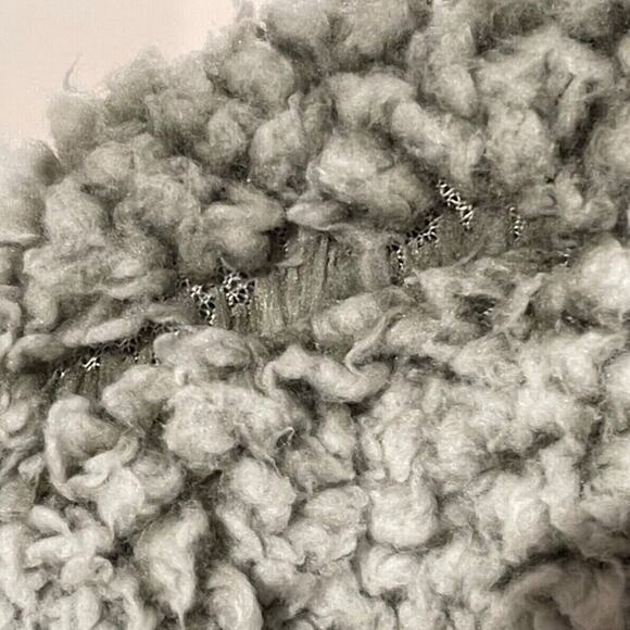 USA Palm Men Large Reversible Sherpa 1/4 Zip Pullover Jacket Gray Blue Geometric - Picture 8 of 16